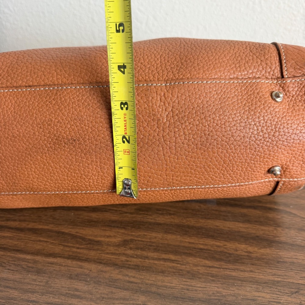 Dooney & Bourke Leather Satchel Purse Handbag Chestnut Brown Pebble Bag - Picture 5 of 11